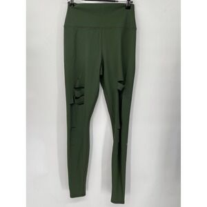 Alo Yoga High Waist Ripped Warrior Legging Hunter Green Pants Size‎ M